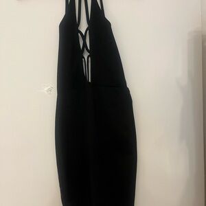 PrettyLittleThing Black Halter Slip Dress